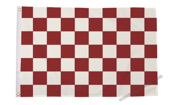 Maroon and White Check Flag